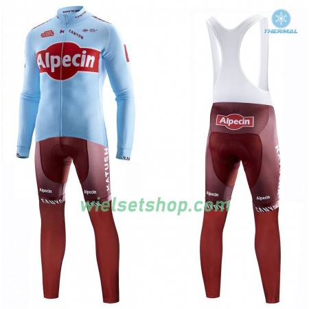 Fietskleding (Fietsshirt Lange Mouw + Lange Koersbroek) 2019 Team Katusha Alpecin N001 Winter Thermal Fleece